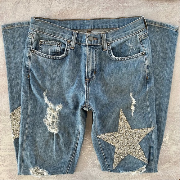 Carmar Denim Rhinestone Star Patch Mia Medium Wash Denim Jeans, 26 - Picture 3 of 9